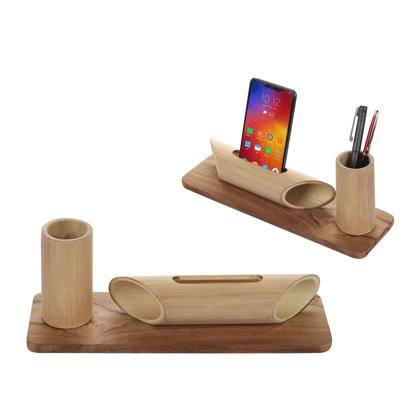 Bamboo Speaker- phone and pen stand holder